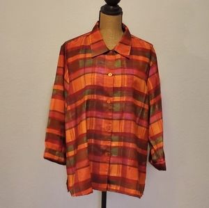 Selene Sport 2X collared button down blouse